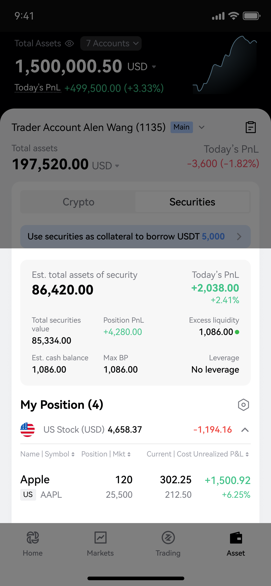 Third-party SDK securities screen we could not edit
