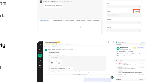 Before and after: tool buttons surfaced above the reply area