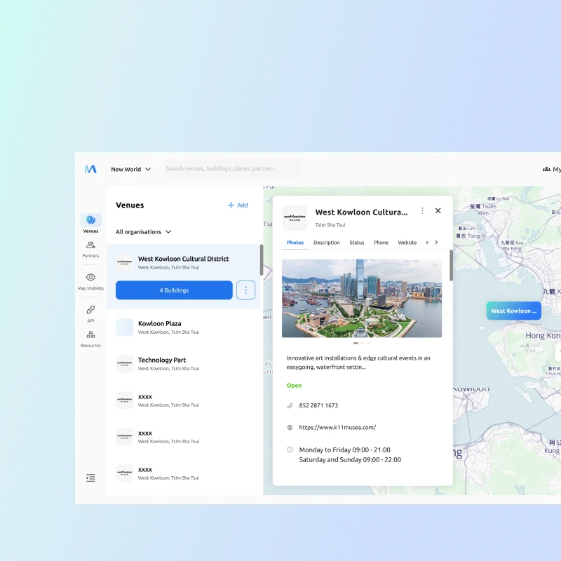 Indoor map CMS interface